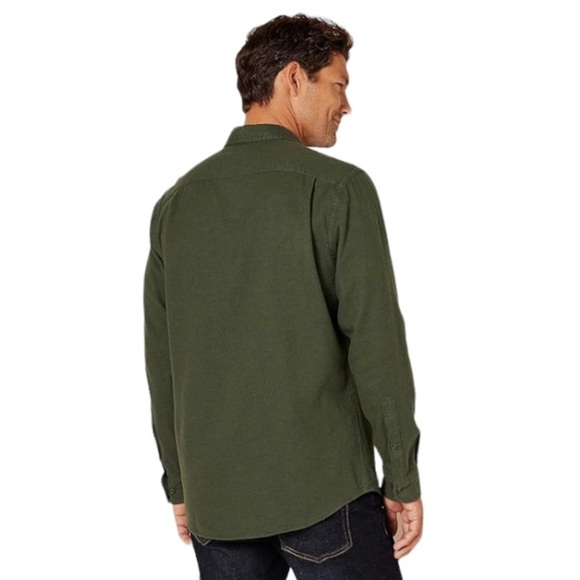 Eddie Bauer Dark Green Chamois Button Down Shirt Size XL Tall Casual Botton Down - Picture 2 of 11